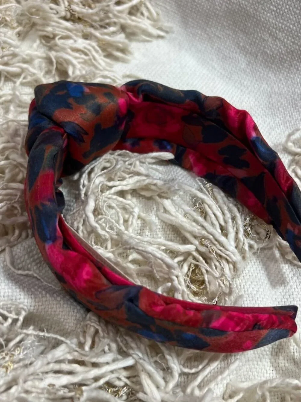 Anthropologie Kachel Everly Hot Floral Knot Headband